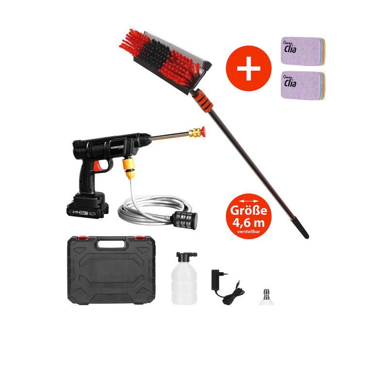 Starlyf Hochdruckreiniger inkl.Telescopic Hydrocleaner Set 18-tlg. + gratis Clia Rainbow-Schwämme