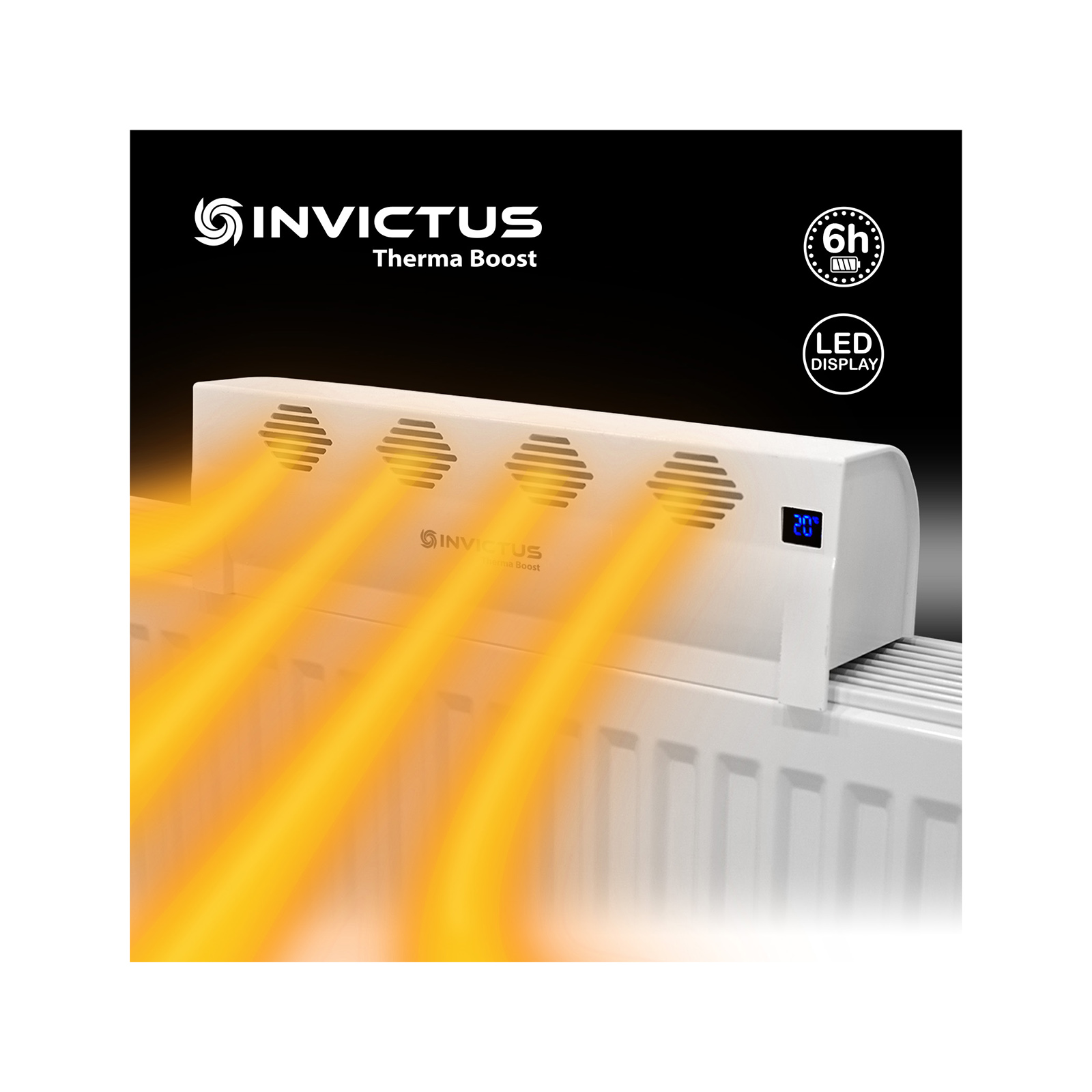 GENIUS Heizungsventilator Invictus Therma Boost bis zu 6h Laufzeit LED  Display 
