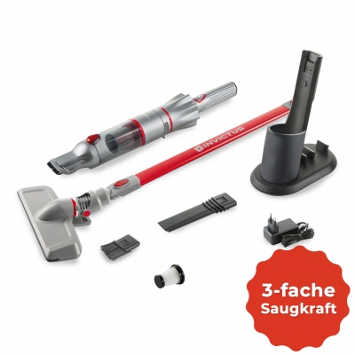 INVICTUS ONE 2.0 Hand- und Bodenstaubsauger | Set 12-tlg. Rot