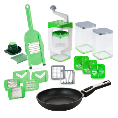 Nicer Dicer Julietti Spiralschneider | inkl. Schneideinsätze (Deluxe-Set 26-tlg.)