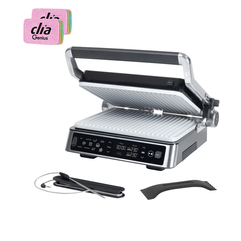 Genius CHEF Kontaktgrill Cerafit Edition | Set 6-tlg. + gratis Clia Rainbow Schwämme