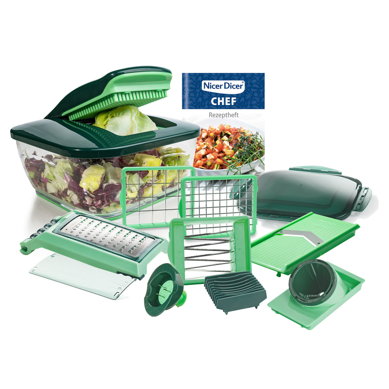 Nicer Dicer Chef | inkl. Tomaten-Gemüse-Schneider (Set 15-tlg.)