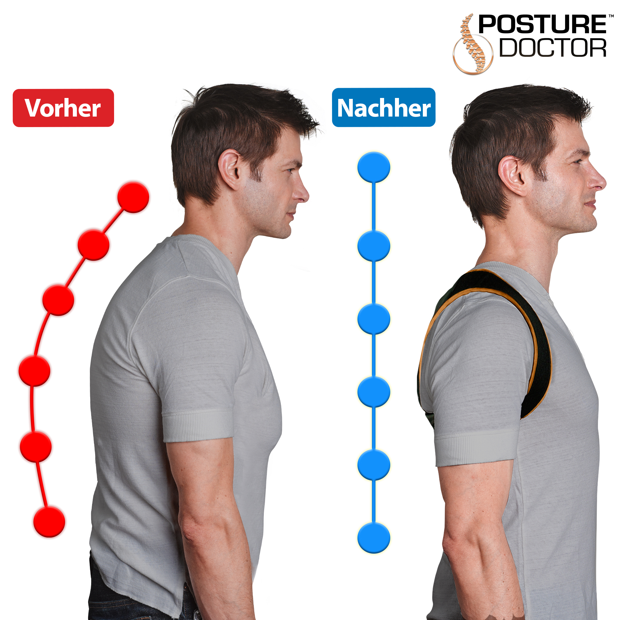 Genius Posture Doctor Rückengurt Rückengurt zur Haltungskorrektur 2 Teile 