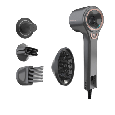 INVICTUS HAIR D7 Haartrockner | Set 5-tlg. (inkl. Wandhalterung) Lavagrau