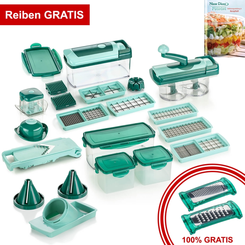 Nicer Dicer Fusion Auffangbehälter 2 5 Liter Nicer Dicer Fusion Julietti mit integriertem Spiralschneider