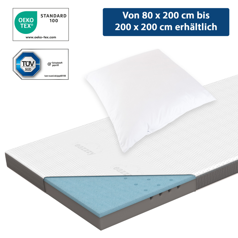 eazzzy Topper Deluxe | inkl. eazzzy Trend light Stützkissen 80x80cm
