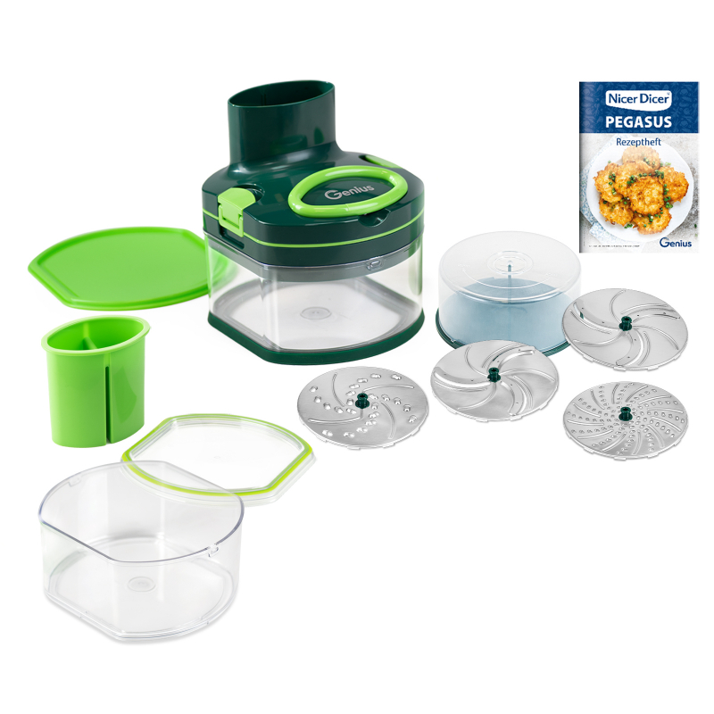 Nicer Dicer Pegasus manueller Food Processor | Set 16-tlg.